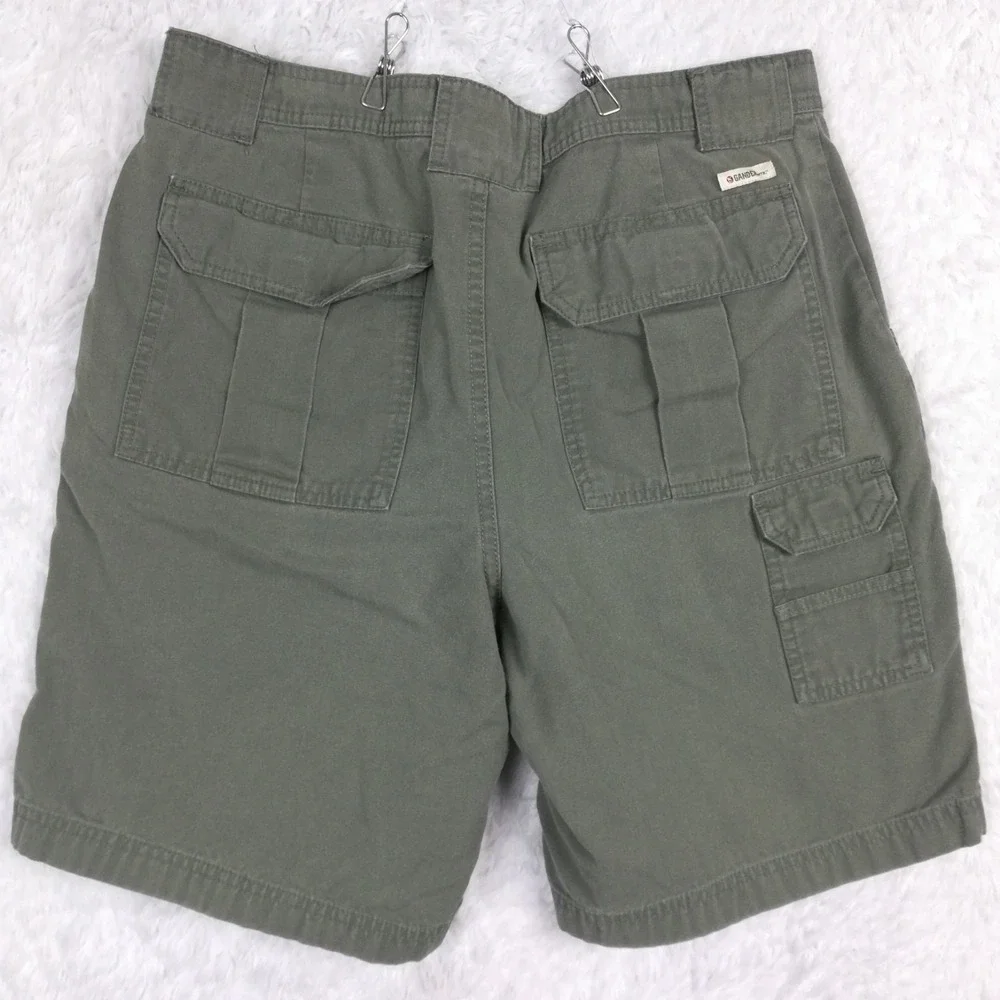Gander Mountain‎ Mens Cargo Utility Shorts 8 Pocket Army Green Hiking Trail 34